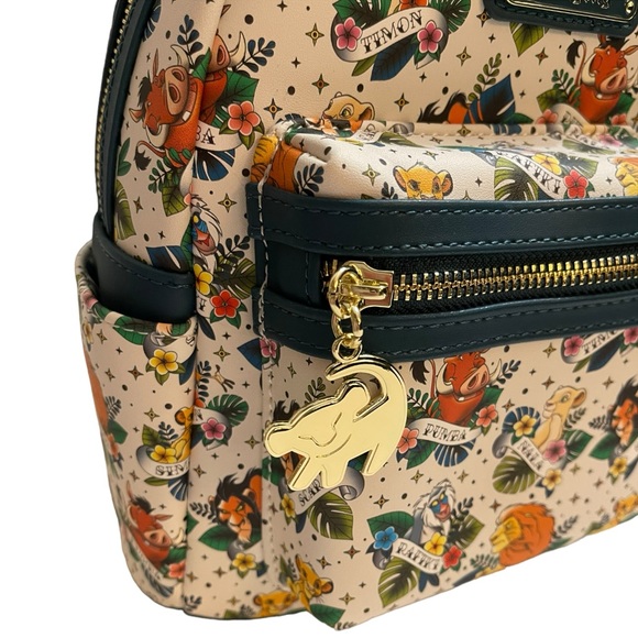 NEW Loungefly Exclusive Disney Lion King Tattoo Mini Backpack NEW WITH TAGS - Picture 6 of 16